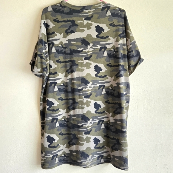 Superdown Revolve Camo Army Print Short Sleeve Shirt Dress Sz Medium - Picture 7 of 12